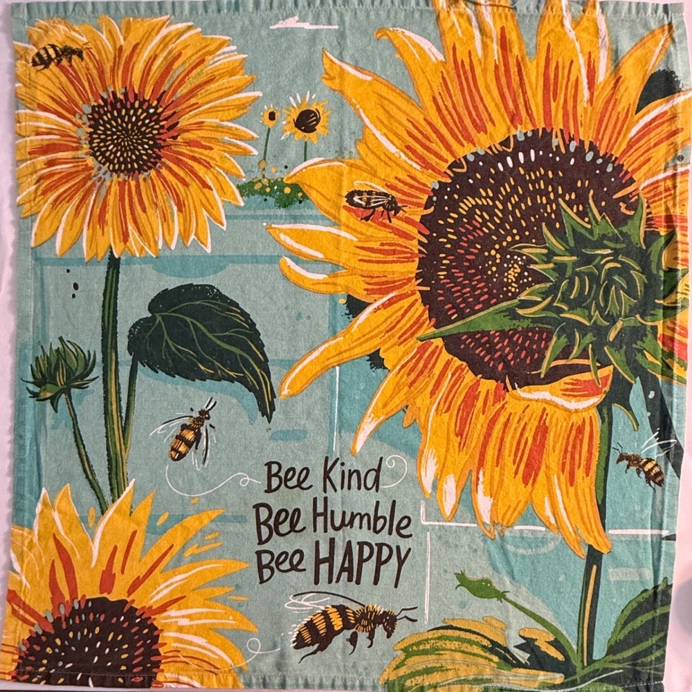 Primitives by Kathy Bee Kind Sunflower Kitchen Towel 104465 Cotton Farmhouse